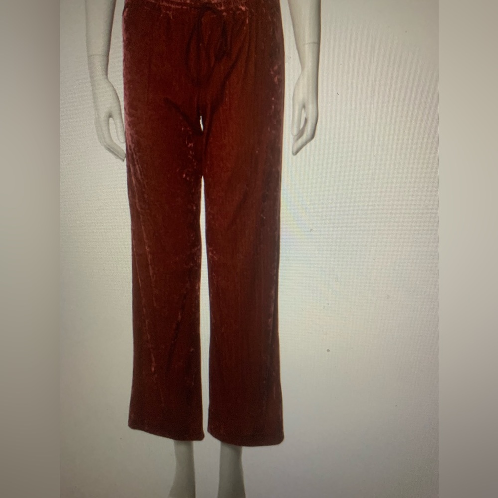 Staud wide leg pants Xs. Red, mid rise, drawstring closure.